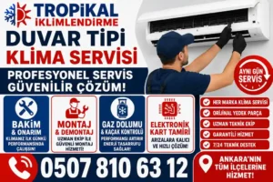 Ankara Sincan Temelli Duvar Tipi Klima Servisi